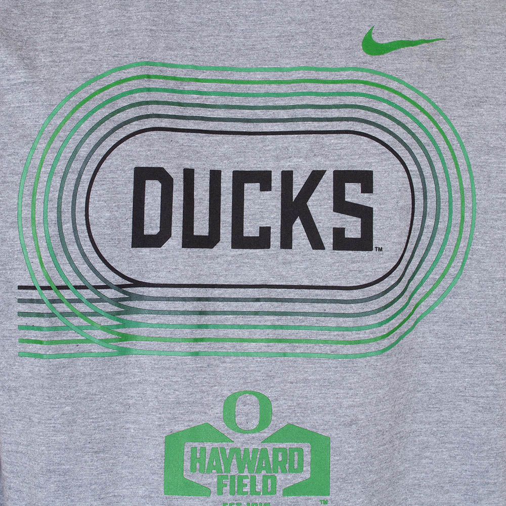 Hayward Field, Nike, Grey, Crew Neck, Tri-blend, Men, Track & Field, Track, T-Shirt, 853997